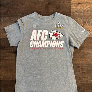 Kansas City Chiefs Nike Shirt Medium Gray AFC Champions Short Sleeve Mens 2020
